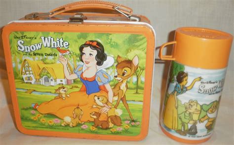 snow white metal lunch box vintage 